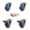 Service Caster 3'' Blue Poly Wheel Swivel Top Plate Caster Set with 2 Posi Brakes, 4PK SCC-20S314-PPUB-BLUE-2-PLB-2 - alternate 4